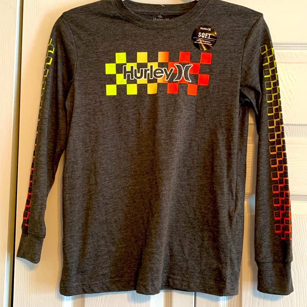 Hurley, long sleeve tee shirt, size 10-12 medium, NWT